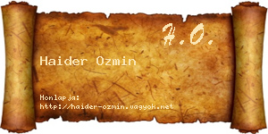 Haider Ozmin névjegykártya